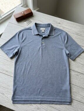 Cutter & Buck XL Men's Blue Micro Check Cotton Blend Golf Polo Gorpcore Preppy